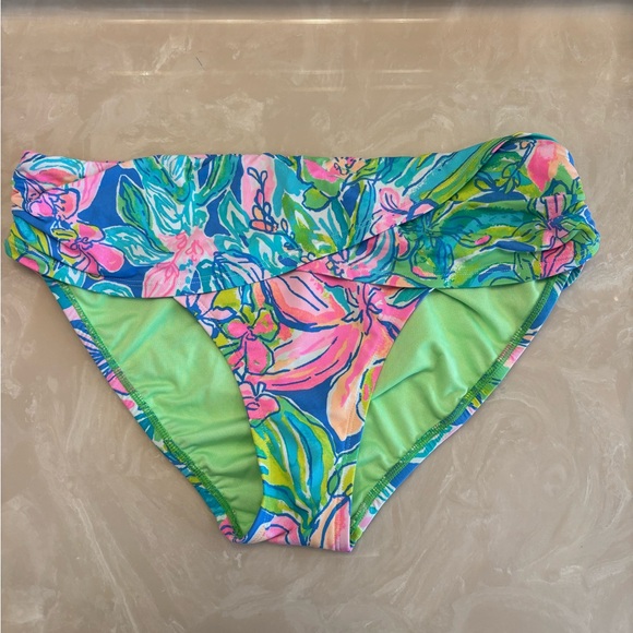 Lilly Pulitzer Lagoon Sarong Bikini Bottom size 10 Bennet Blue Surf Gypsea EUC - Picture 2 of 6
